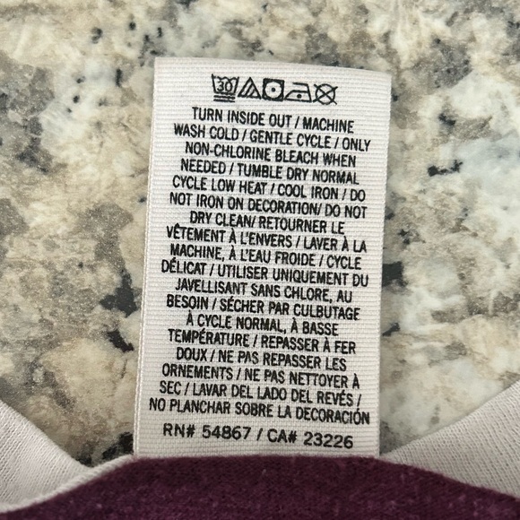 Victoria’s Secret Maroon Burgundy White Love Pink Ringer Tee Shirt Size S - Picture 6 of 8